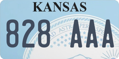 KS license plate 828AAA