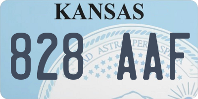 KS license plate 828AAF