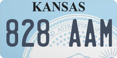 KS license plate 828AAM