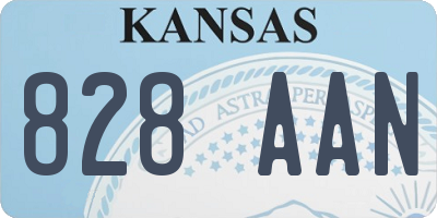 KS license plate 828AAN