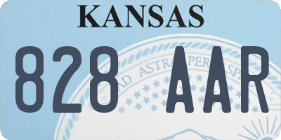 KS license plate 828AAR