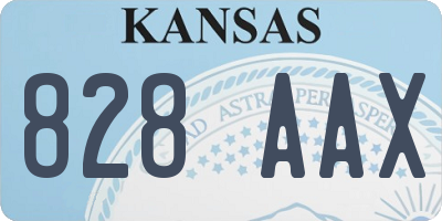 KS license plate 828AAX