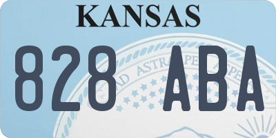 KS license plate 828ABA