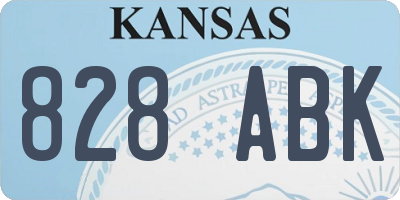KS license plate 828ABK