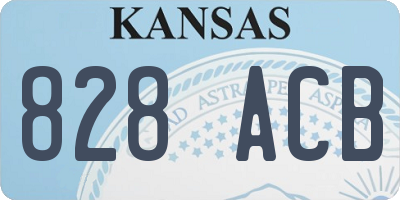 KS license plate 828ACB