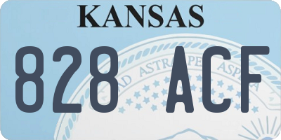KS license plate 828ACF