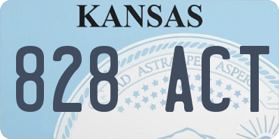 KS license plate 828ACT