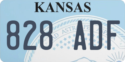 KS license plate 828ADF