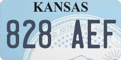 KS license plate 828AEF