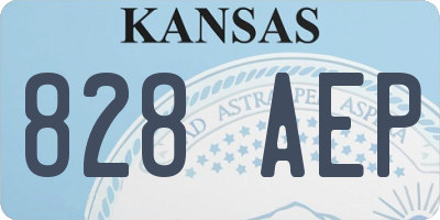 KS license plate 828AEP