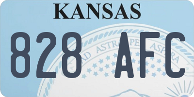 KS license plate 828AFC