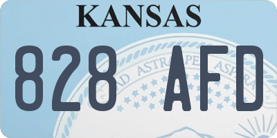KS license plate 828AFD