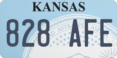 KS license plate 828AFE