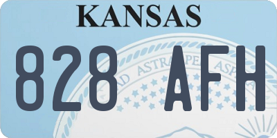 KS license plate 828AFH