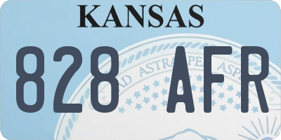 KS license plate 828AFR