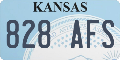 KS license plate 828AFS
