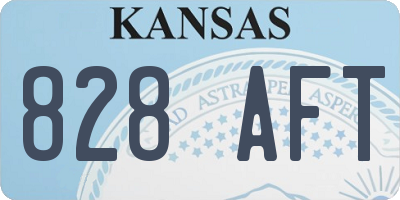 KS license plate 828AFT