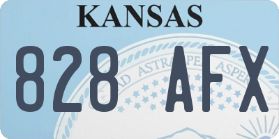 KS license plate 828AFX