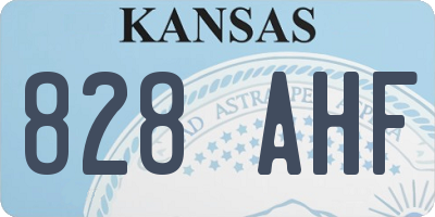 KS license plate 828AHF