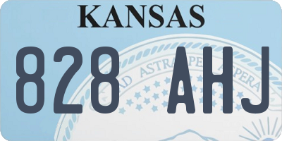 KS license plate 828AHJ