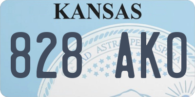 KS license plate 828AKO