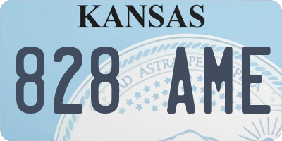 KS license plate 828AME