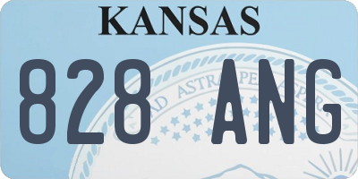 KS license plate 828ANG