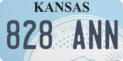 KS license plate 828ANN