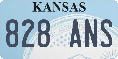 KS license plate 828ANS