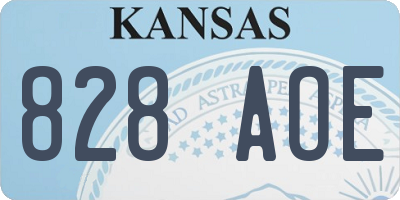 KS license plate 828AOE
