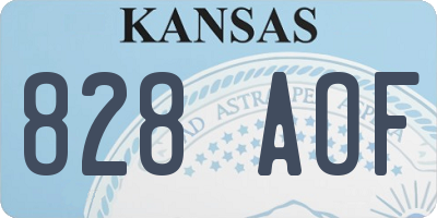 KS license plate 828AOF