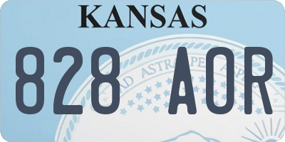 KS license plate 828AOR