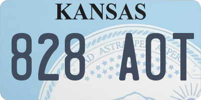 KS license plate 828AOT