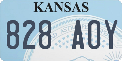 KS license plate 828AOY