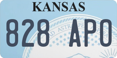KS license plate 828APO