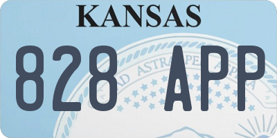 KS license plate 828APP