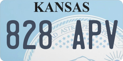 KS license plate 828APV