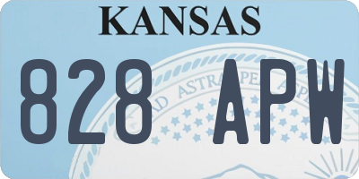 KS license plate 828APW