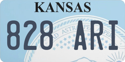 KS license plate 828ARI