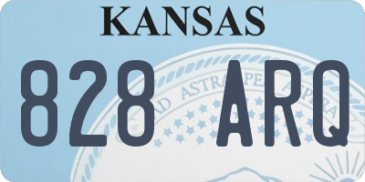 KS license plate 828ARQ