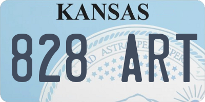 KS license plate 828ART