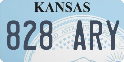 KS license plate 828ARY