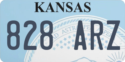 KS license plate 828ARZ
