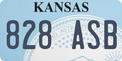 KS license plate 828ASB