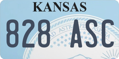 KS license plate 828ASC