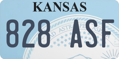 KS license plate 828ASF