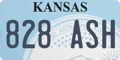 KS license plate 828ASH