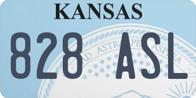KS license plate 828ASL