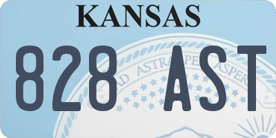 KS license plate 828AST
