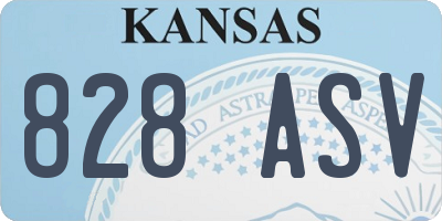 KS license plate 828ASV